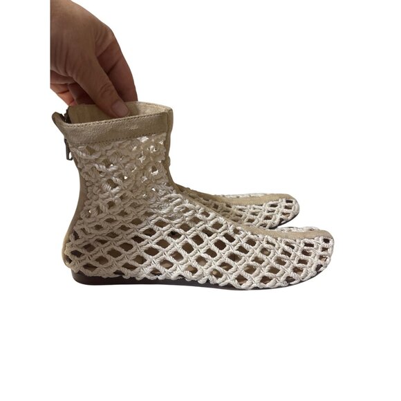 Rag & Bone Ansley Womens Net Booties Size 7 Beige Leather & Crochet Design - Picture 3 of 9